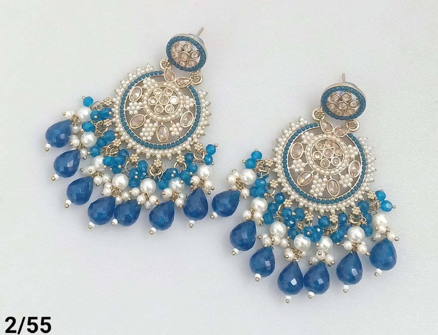 Statement Bridal Earrings – Kundan-Style Design with Layered Drops