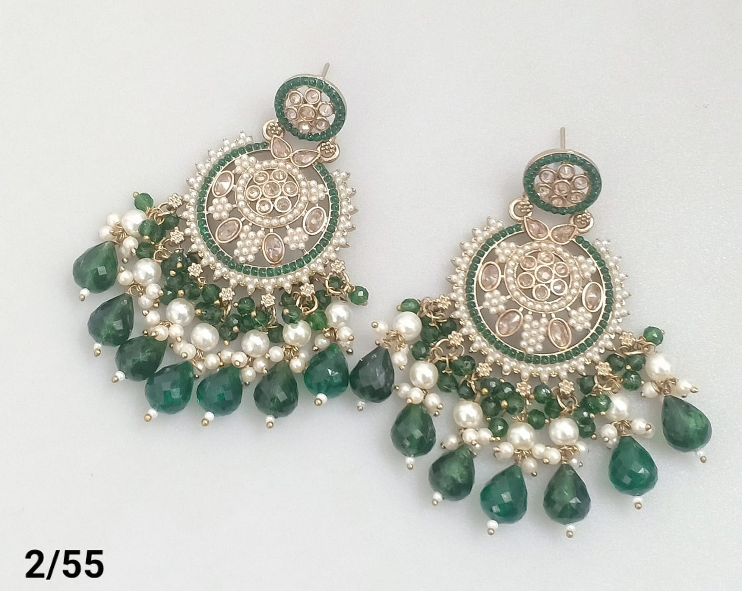 Statement Bridal Earrings – Kundan-Style Design with Layered Drops