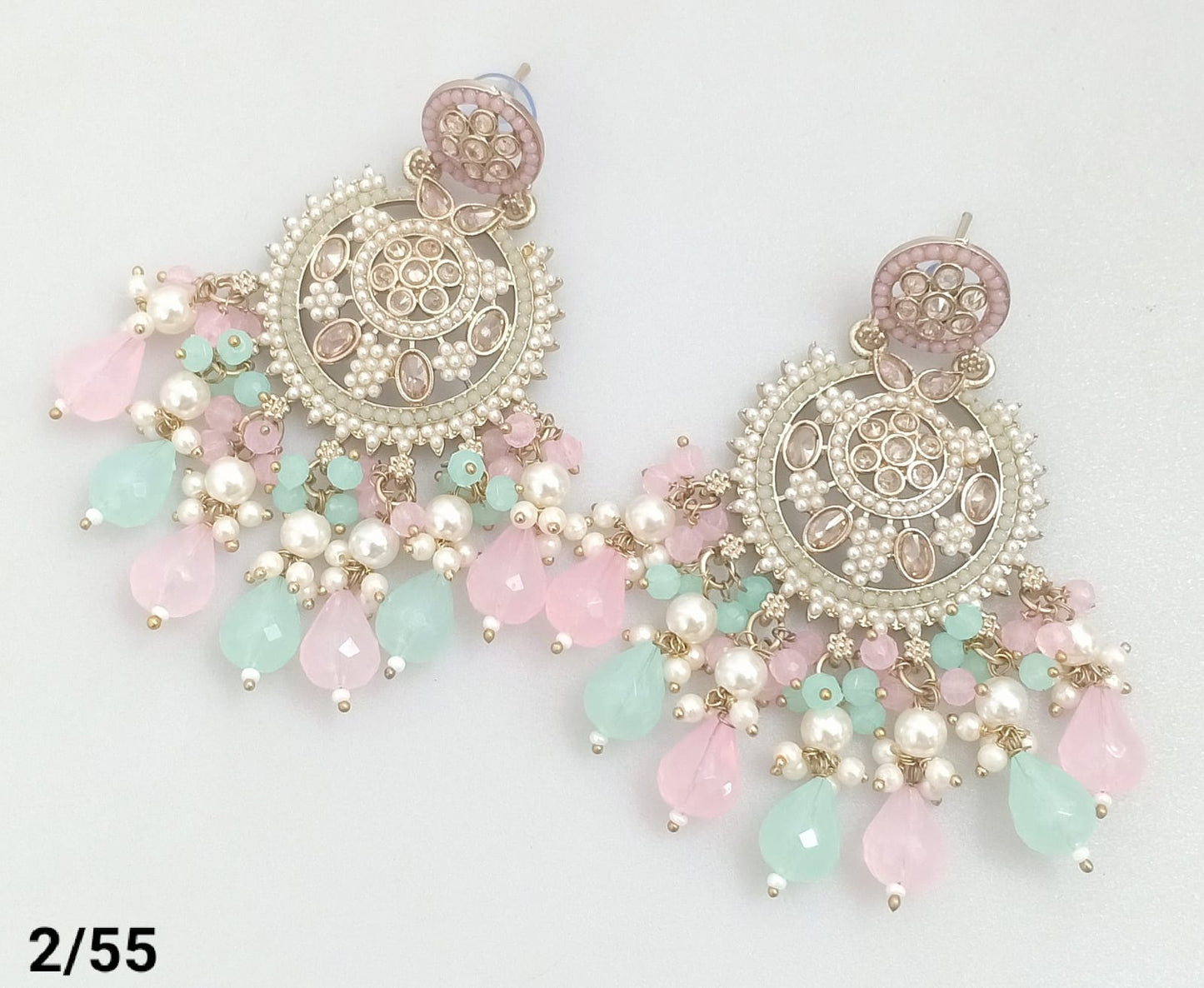 Statement Bridal Earrings – Kundan-Style Design with Layered Drops