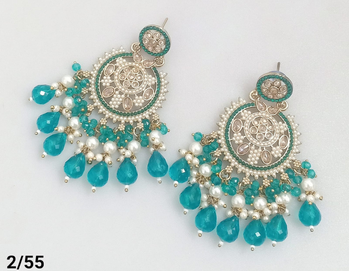 Statement Bridal Earrings – Kundan-Style Design with Layered Drops
