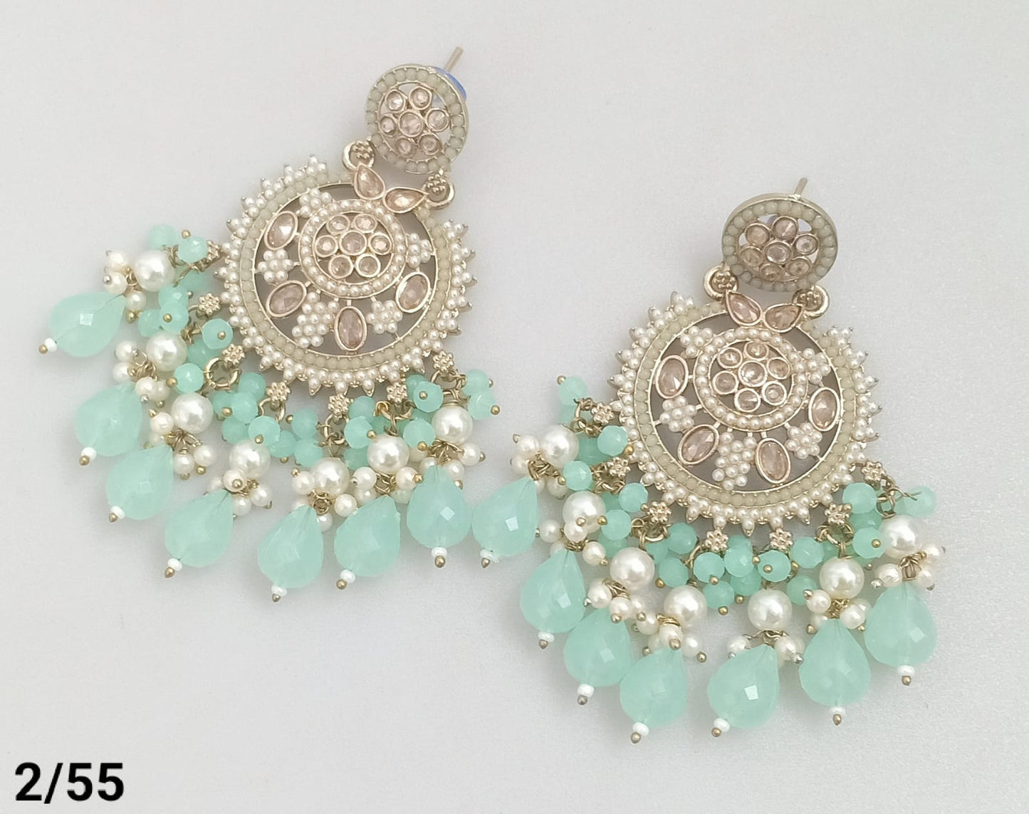 Statement Bridal Earrings – Kundan-Style Design with Layered Drops