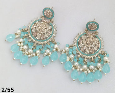 Statement Bridal Earrings – Kundan-Style Design with Layered Drops