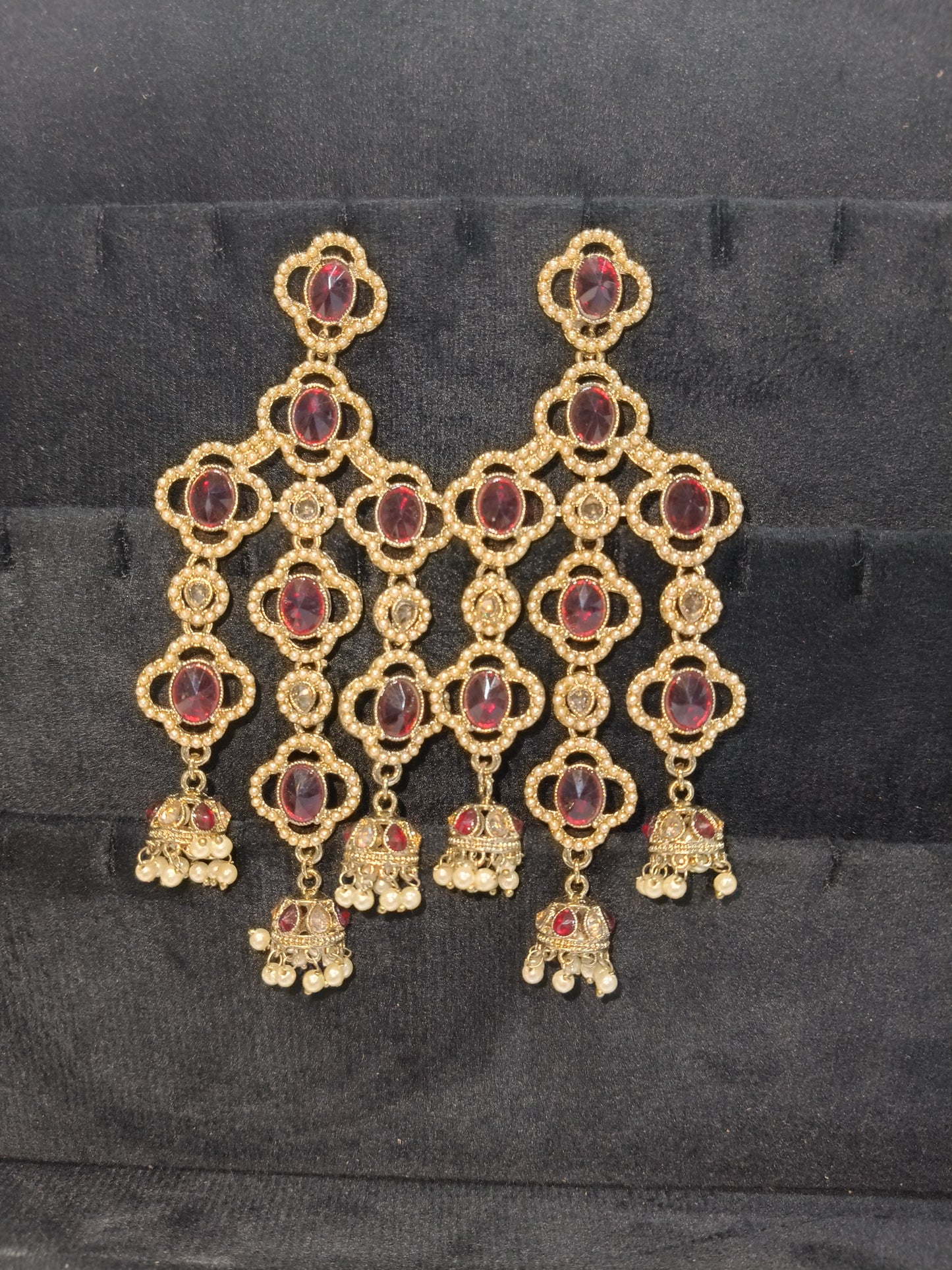 Royal Dangle Jhumka Earrings with Layered Design