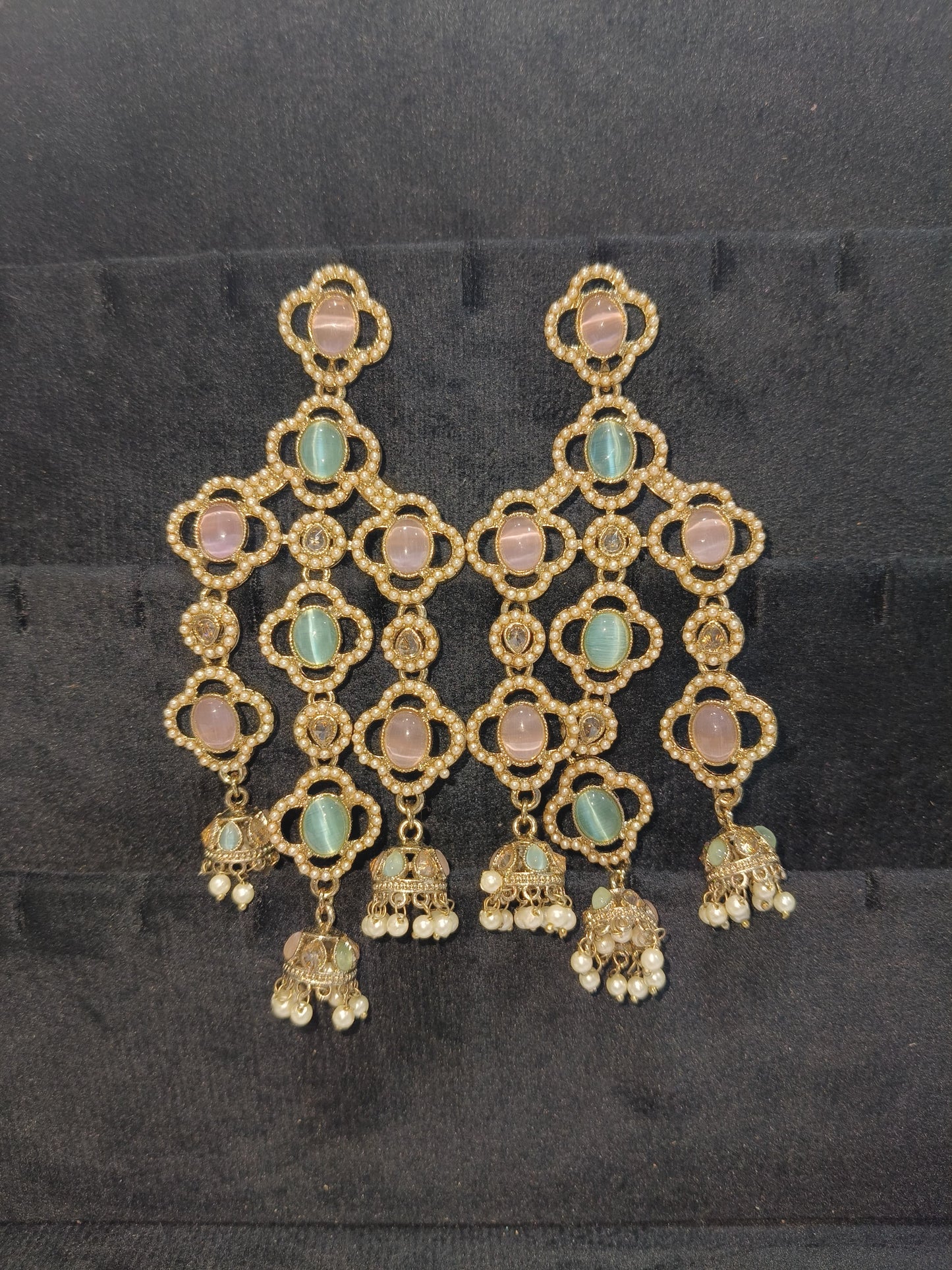 Royal Dangle Jhumka Earrings with Layered Design