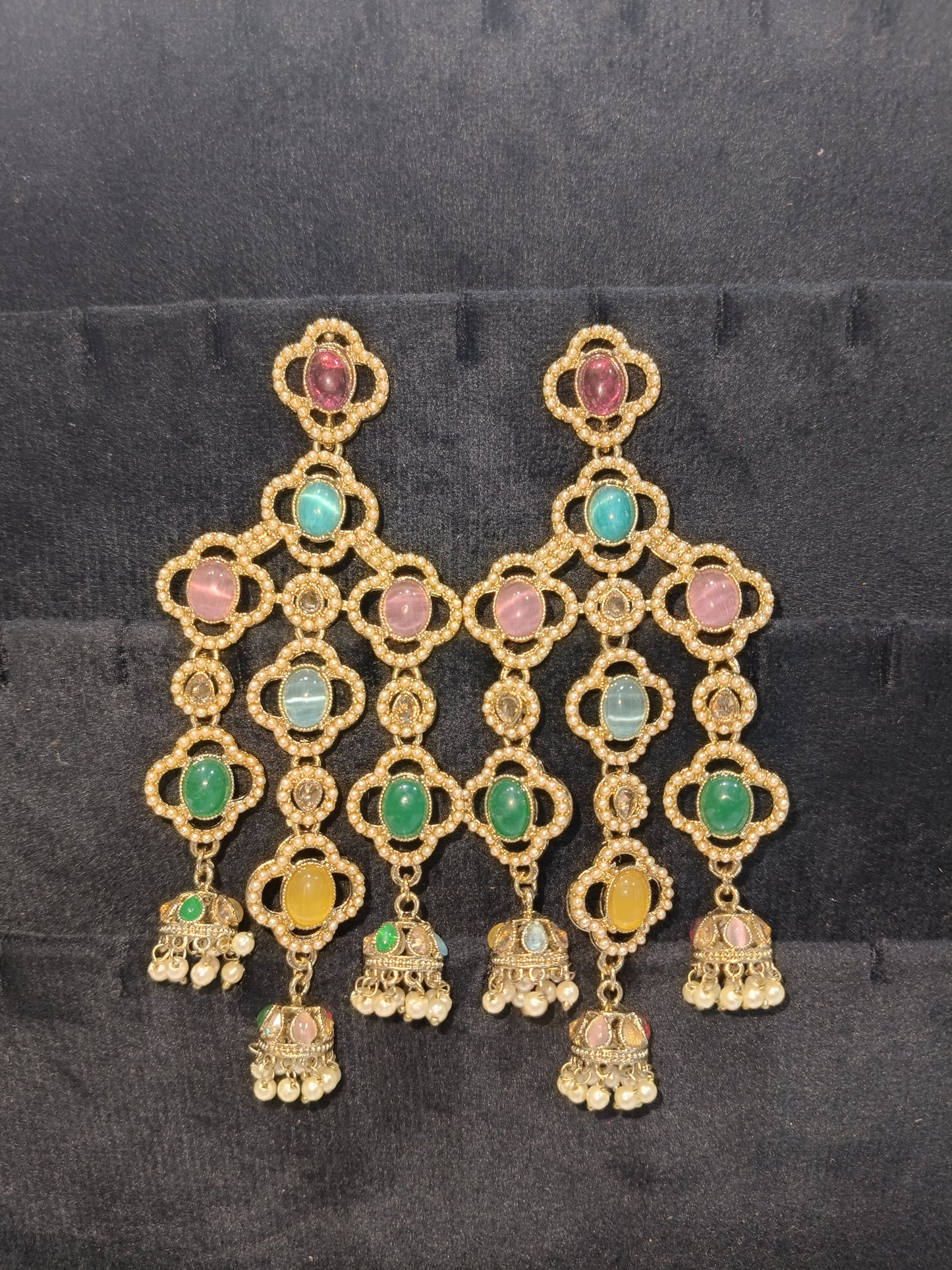 Royal Dangle Jhumka Earrings with Layered Design