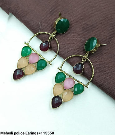 Designer Dangle Earrings – Gemstone-Inspired Look - Lucentemarket