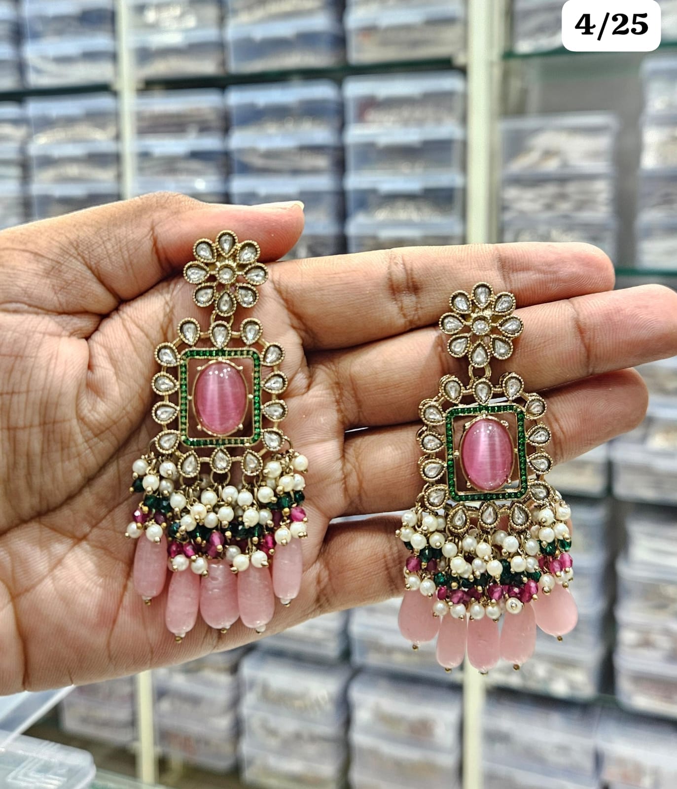 Elegant Chandbali Earrings with Beads and Pearl Accents - Lucentemarket