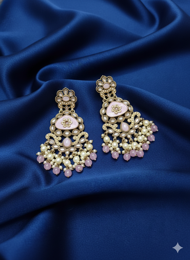 Heritage Emerald Green Floral Chandelier Drops Earring