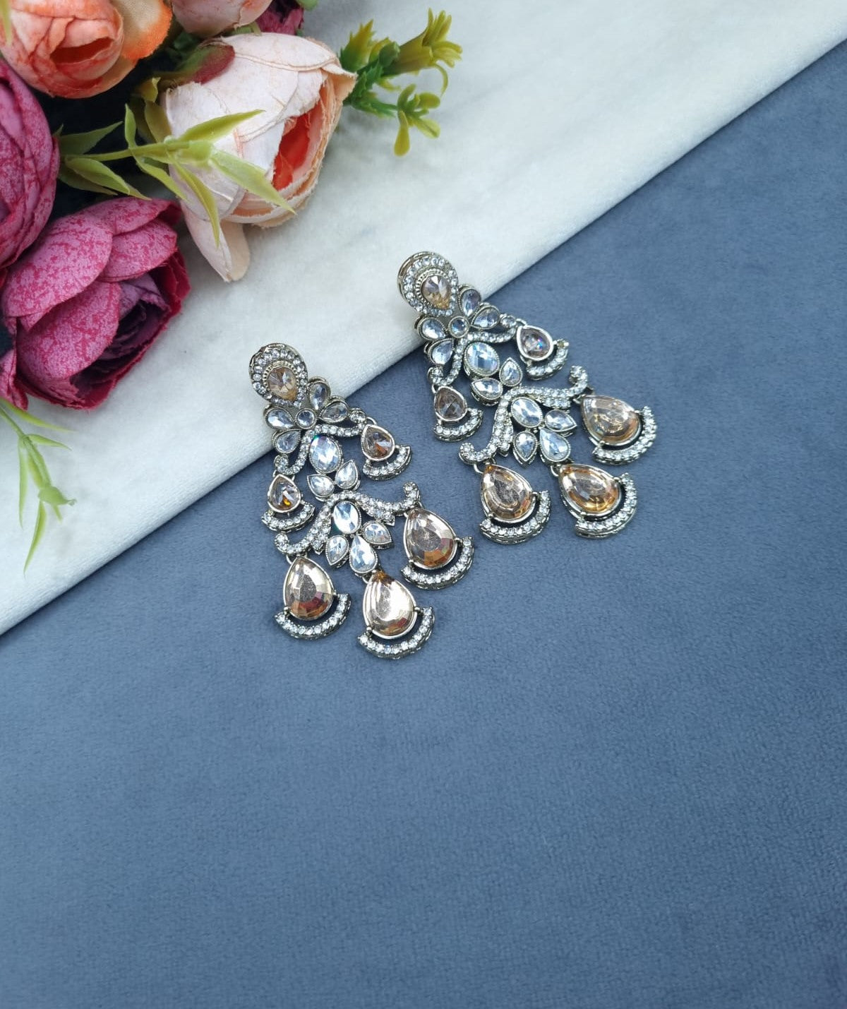 TRADITIONAL CHANDELIER STATEMENT DROP EARRINGS