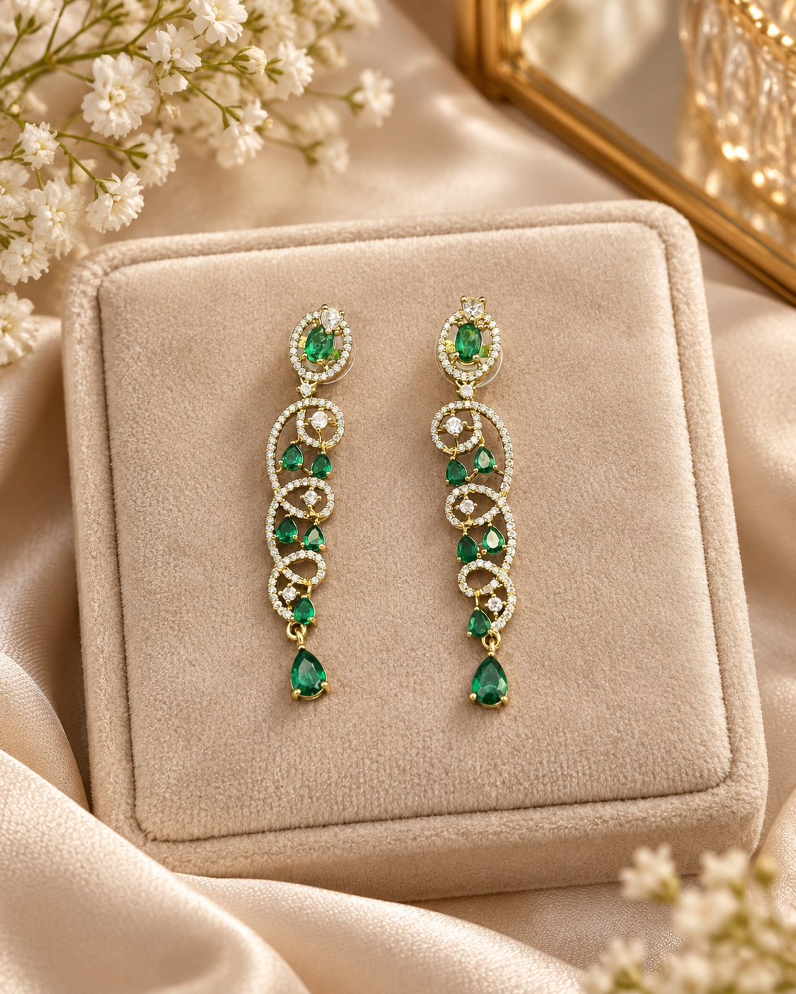 Royal Look Waterfall Statement Earrings