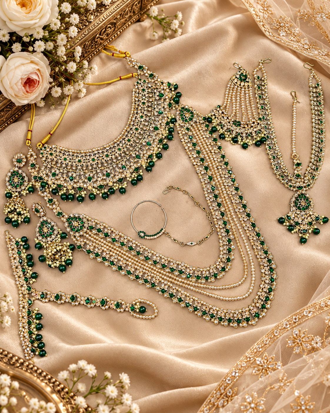 Royal Wedding Bridal Jewellery Set with Layered Haar & Choker