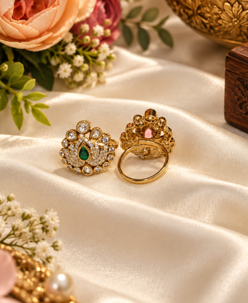 Majestic Tiara Kundan Ring