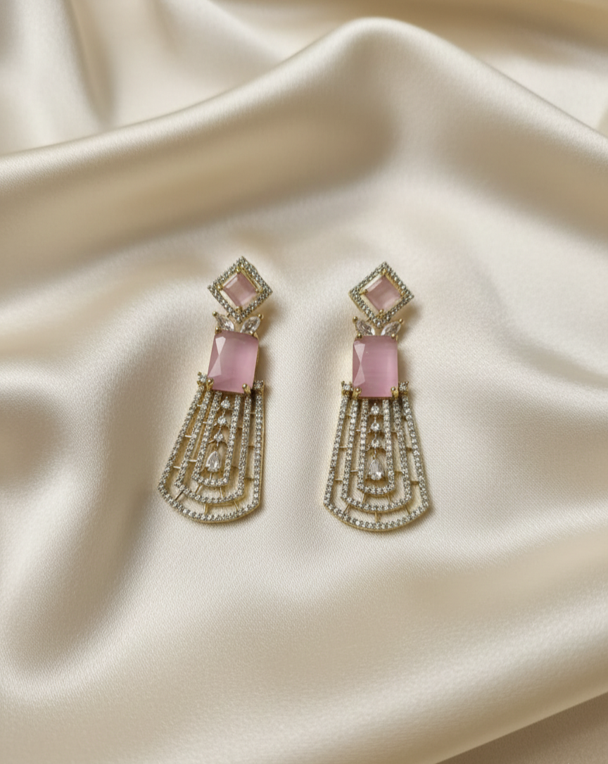 Ad Art Deco Chandelier Drop Earrings For Woman