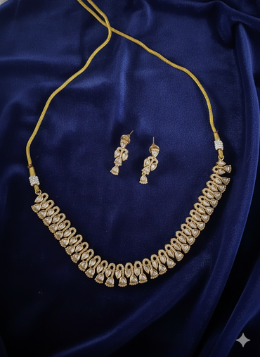 Timeless Faux Uncut Diamond (Polki Look) Necklace Set