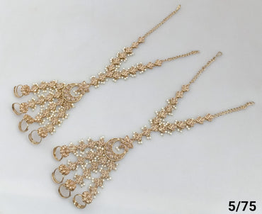 Bridal Floral Hathphool with Ring Chains – Traditional Hand Jewelry