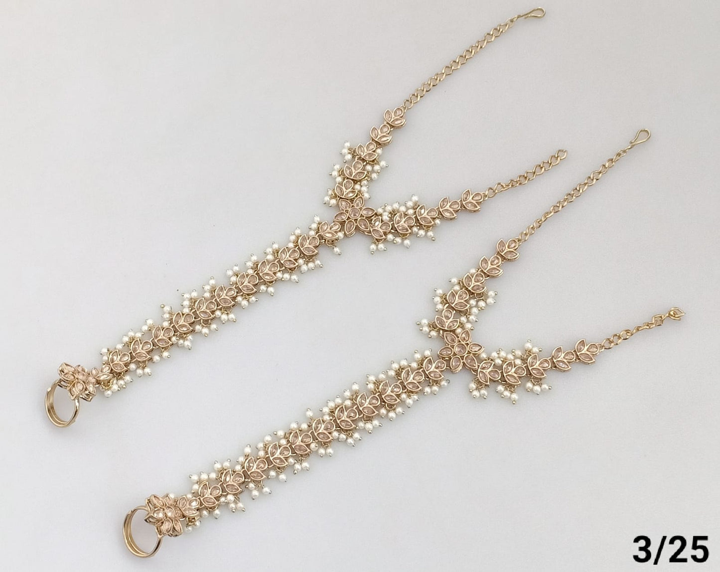 Floral Motif Hand Harness – Traditional Beaded Jewelry Set (Pair)