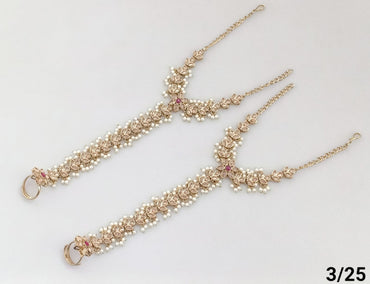 Floral Motif Hand Harness – Traditional Beaded Jewelry Set (Pair)