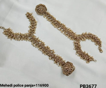 Antique Gold Plated Traditional Hathpanja Set