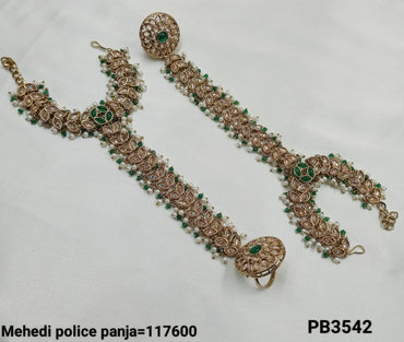 Antique Gold Plated Traditional Hathpanja Set