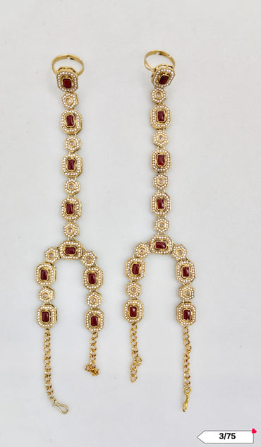Antique Gold Plated Hathpanja Set