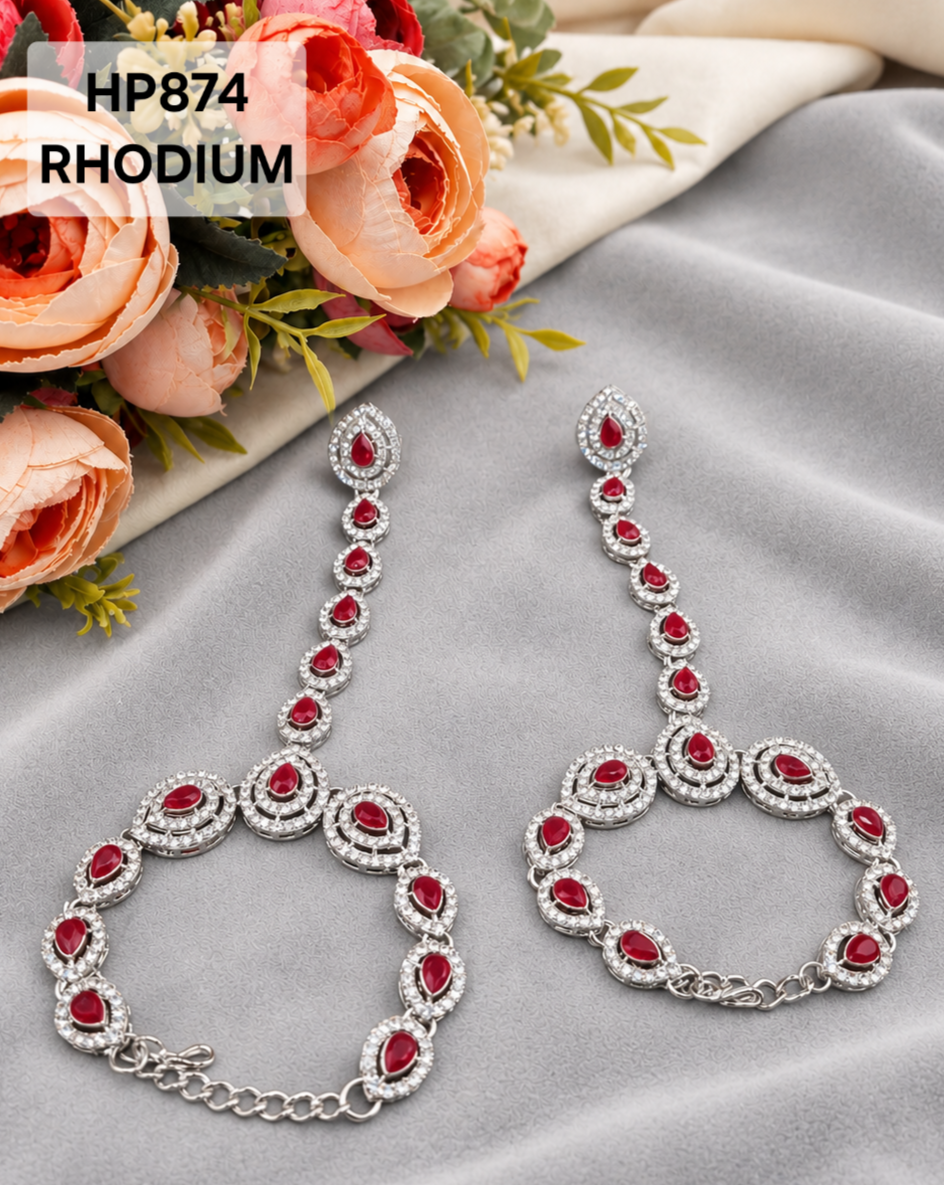 Halo Cluster Haath Phool Hand Chain with Finger Ring
