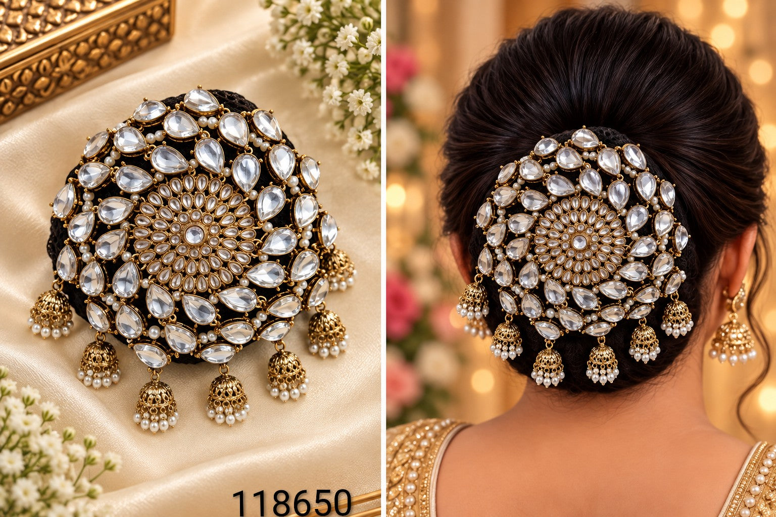 Ornate Stone Hair Accessory for Festive Styling