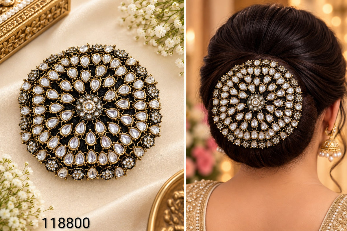 Classic Statement Chignon Pin with Stone Detailing