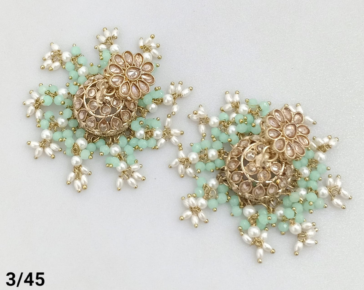 Antique Gold Plated Jhumki Set