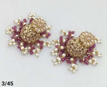 Antique Gold Plated Jhumki Set