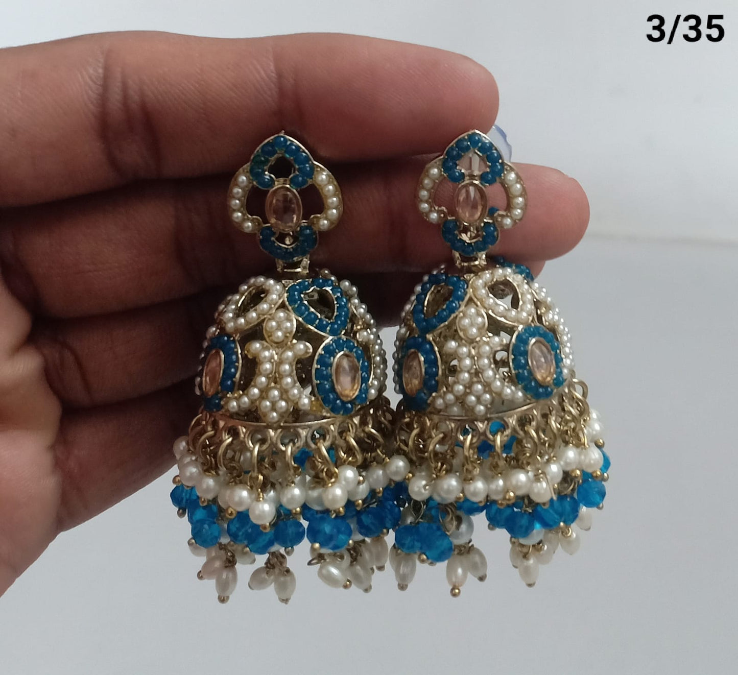 Pearl Cascade Antique Jhumkas – Ethnic Elegance by Lucentemarket