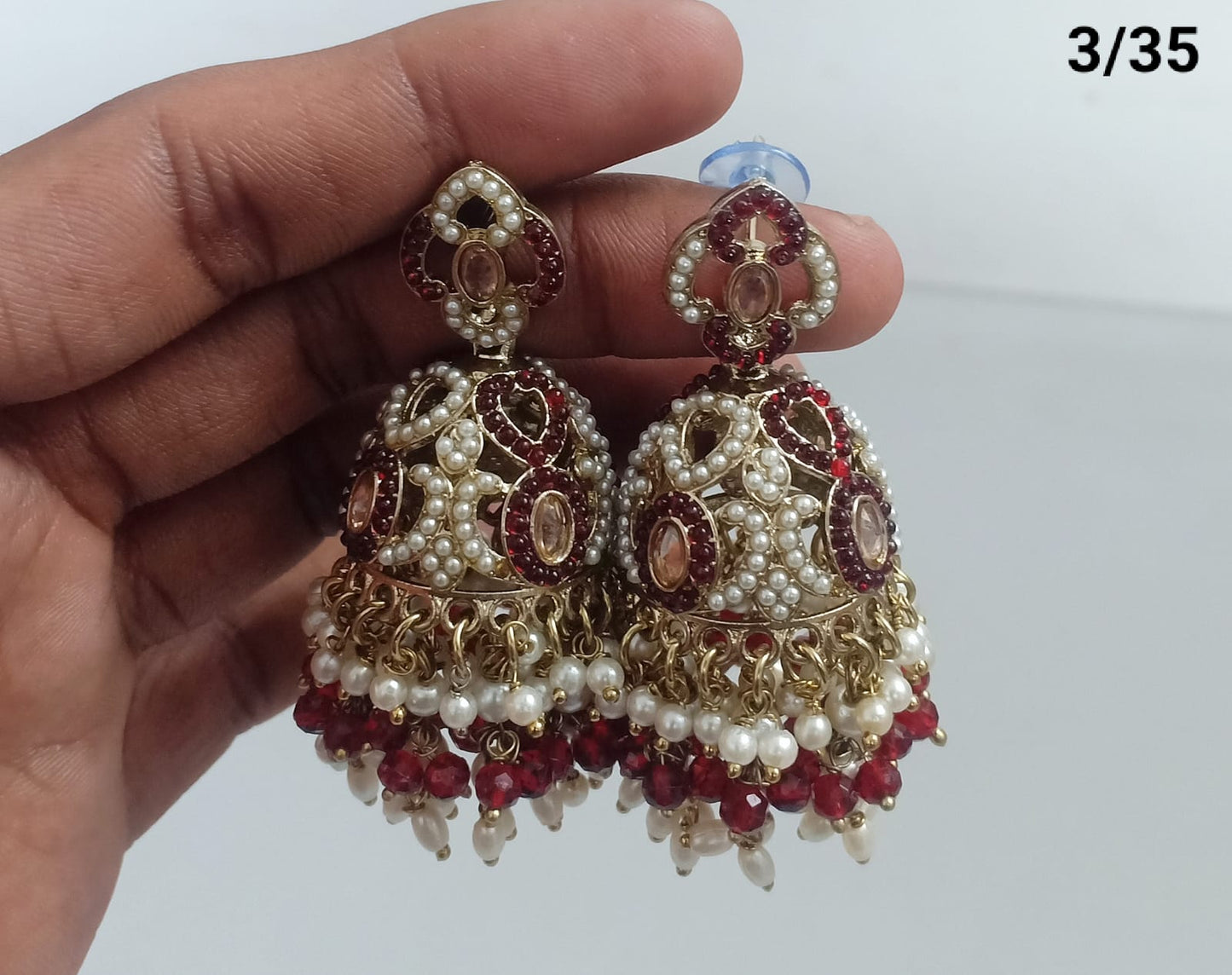 Pearl Cascade Antique Jhumkas – Ethnic Elegance by Lucentemarket