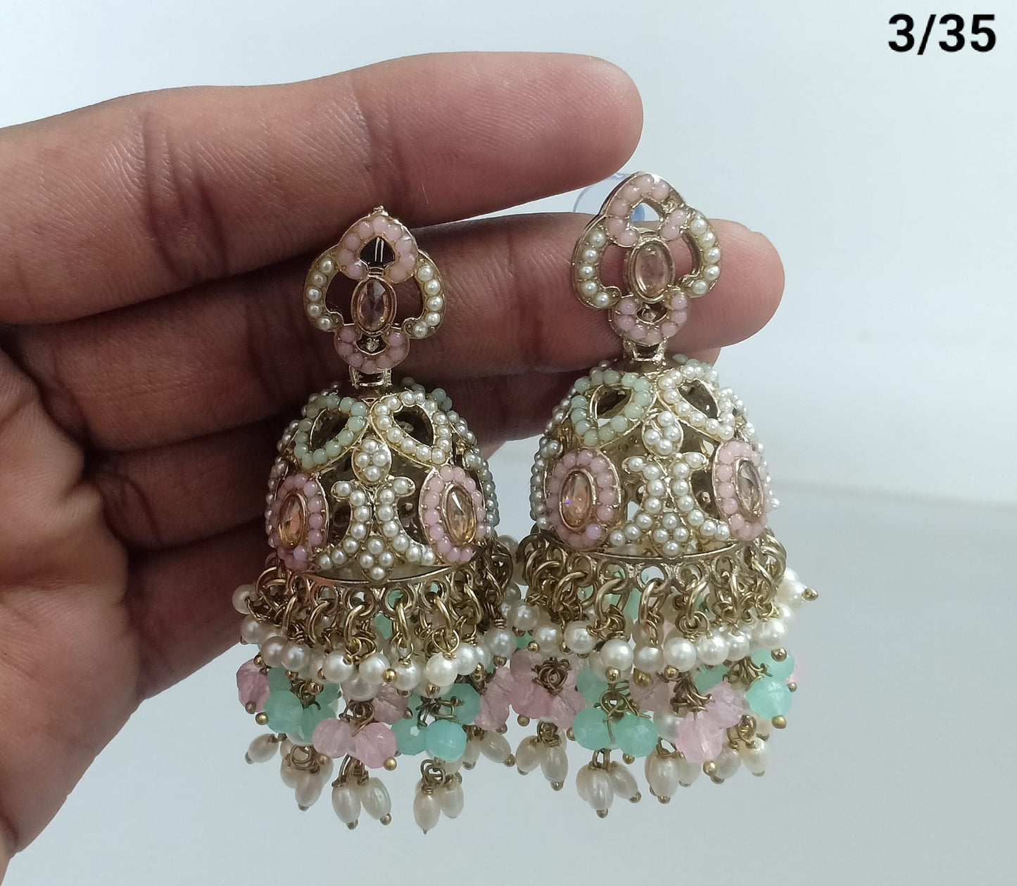 Pearl Cascade Antique Jhumkas – Ethnic Elegance by Lucentemarket