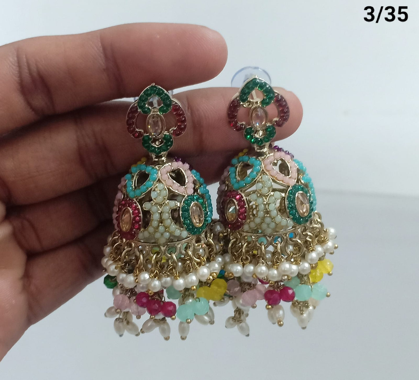Pearl Cascade Antique Jhumkas – Ethnic Elegance by Lucentemarket