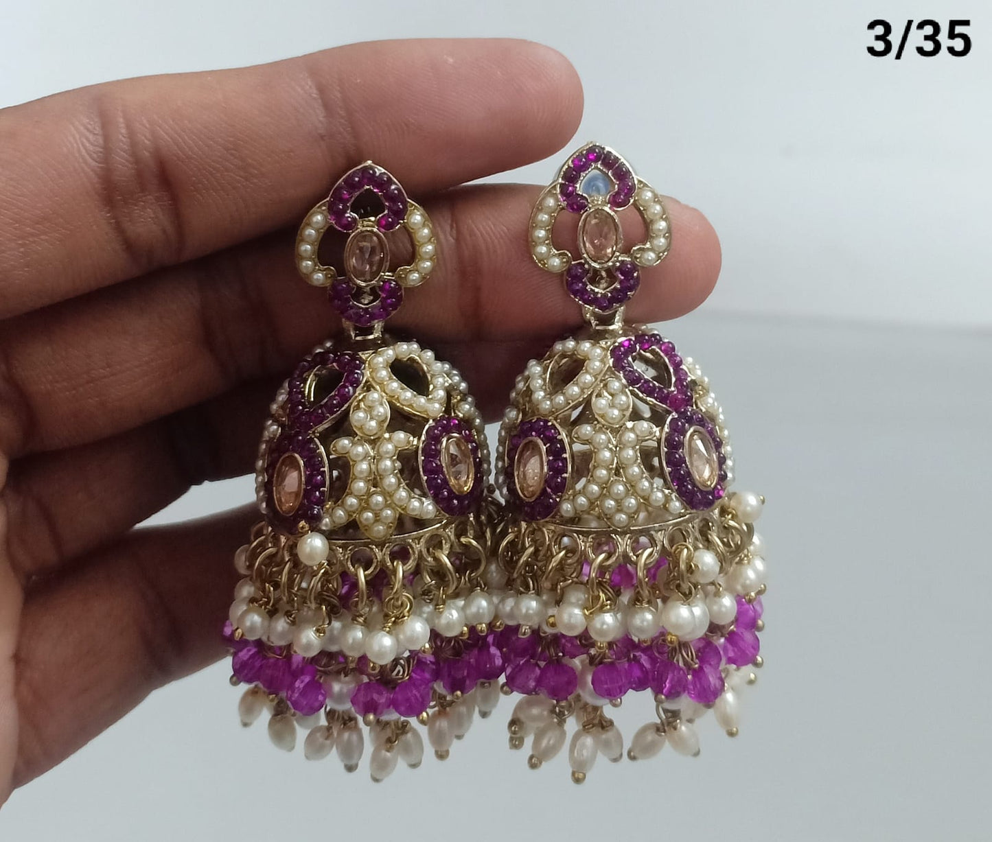 Pearl Cascade Antique Jhumkas – Ethnic Elegance by Lucentemarket