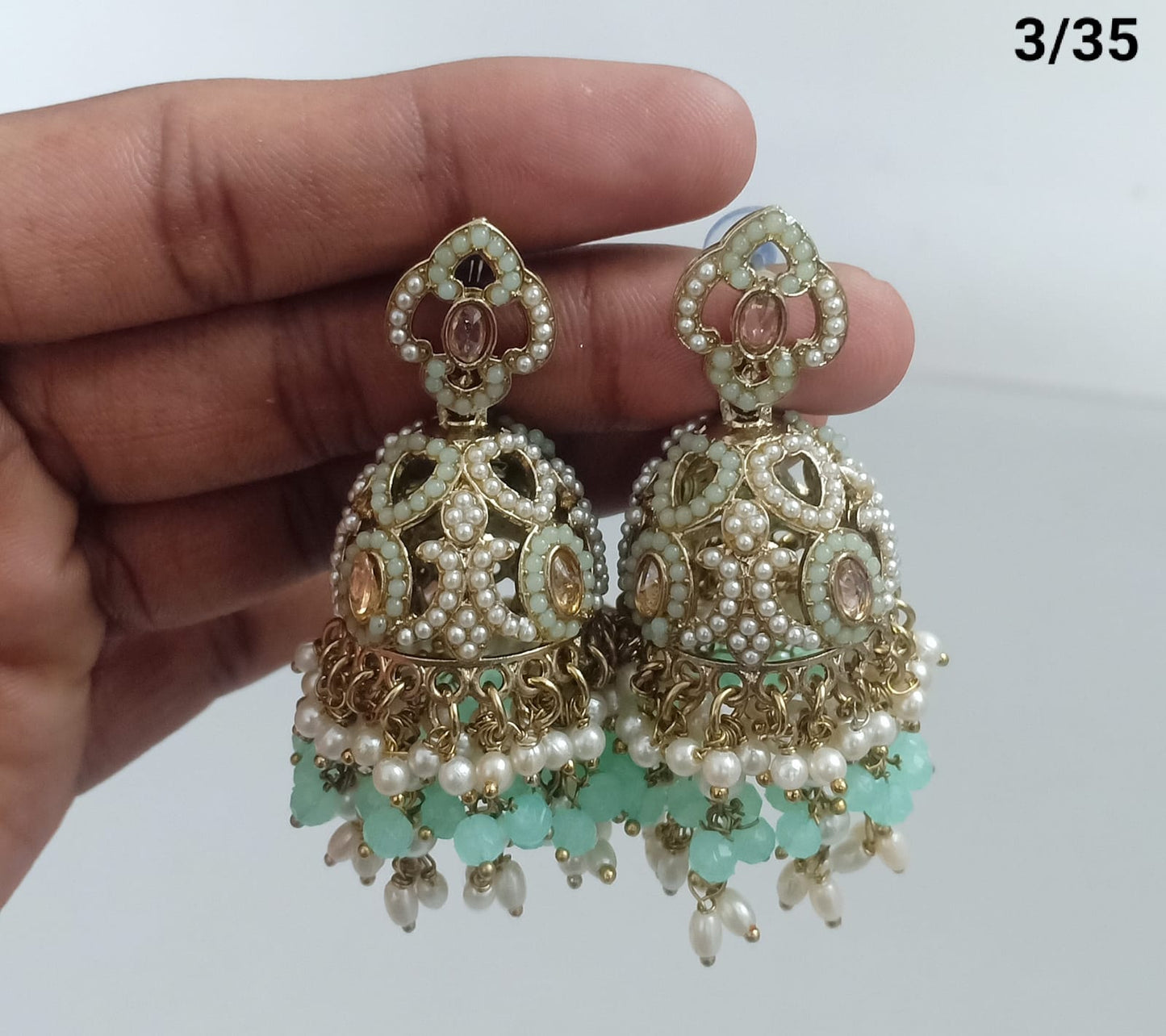 Pearl Cascade Antique Jhumkas – Ethnic Elegance by Lucentemarket
