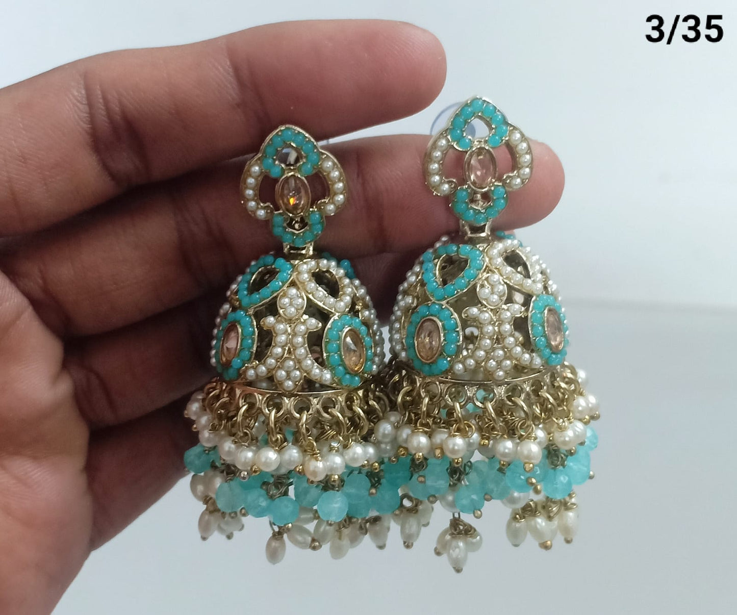 Pearl Cascade Antique Jhumkas – Ethnic Elegance by Lucentemarket