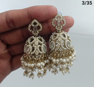 Pearl Cascade Antique Jhumkas – Ethnic Elegance by Lucentemarket