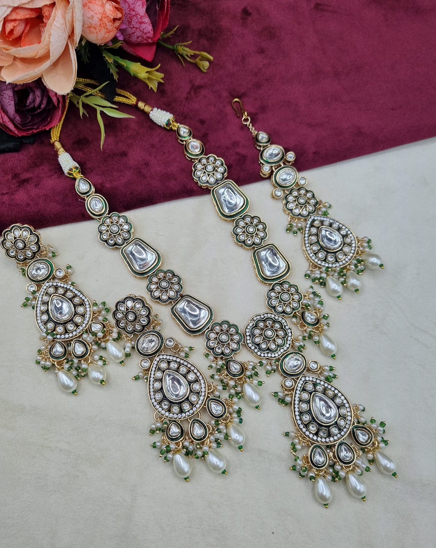 Handcrafted Royal Kundan & Meenakari Jewelry Set