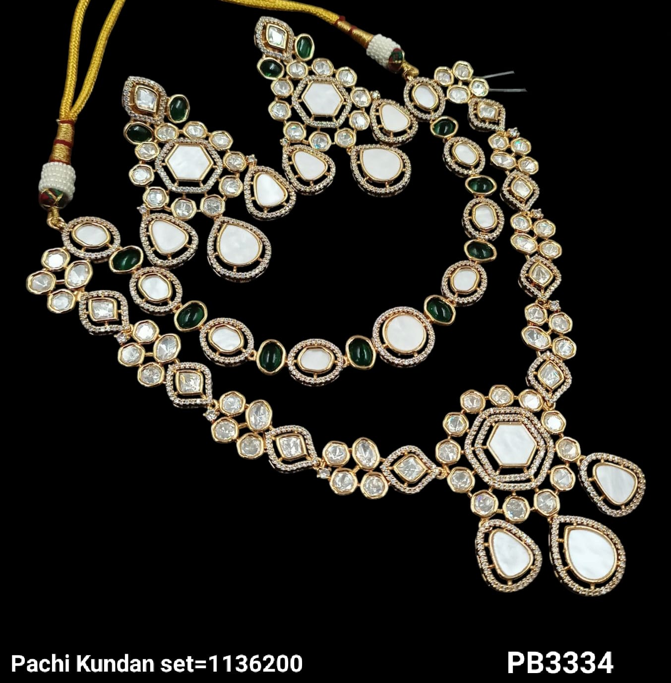 Double Layer Pachi Kundan Gold Plated Necklace Set