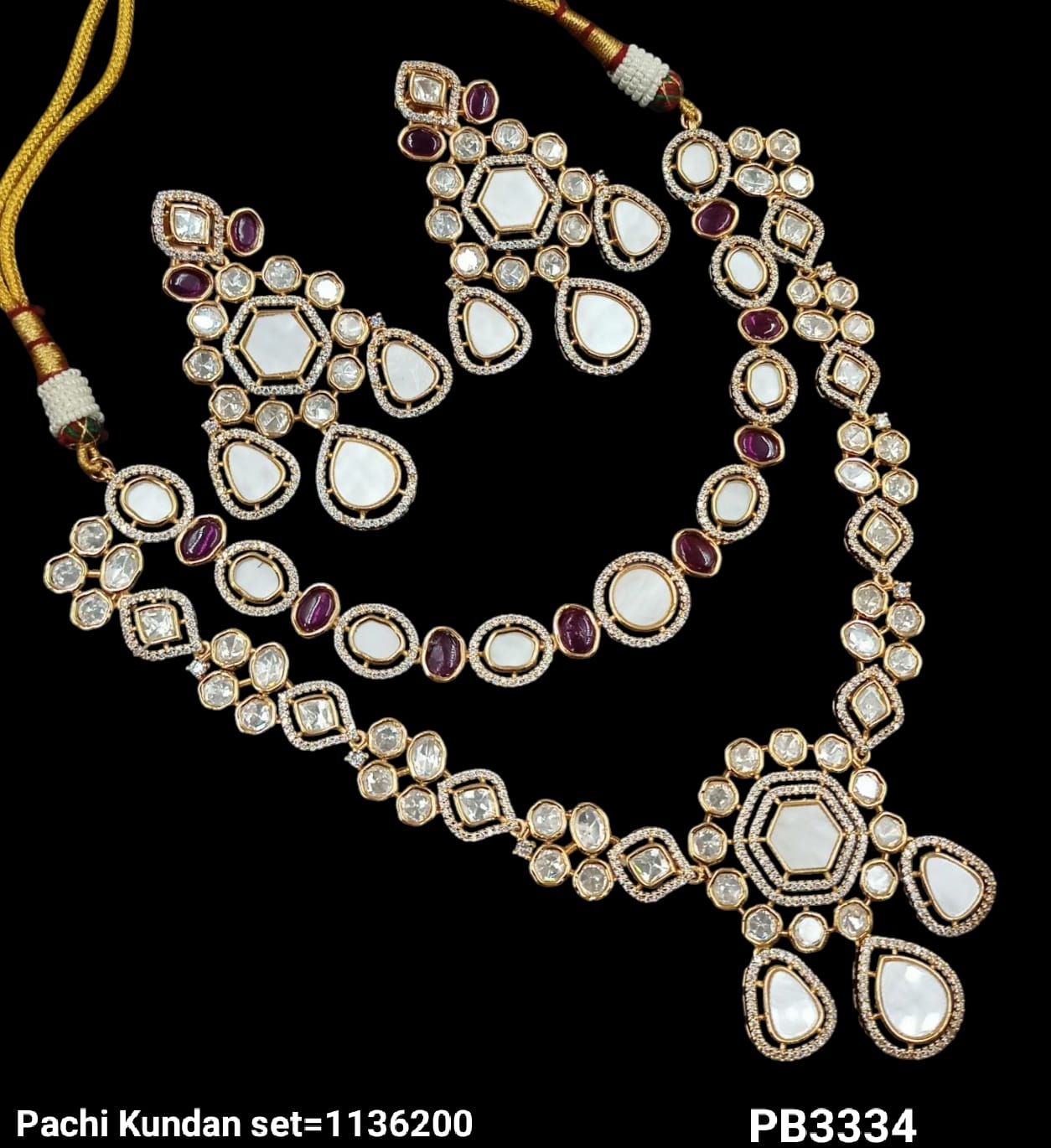 Double Layer Pachi Kundan Gold Plated Necklace Set