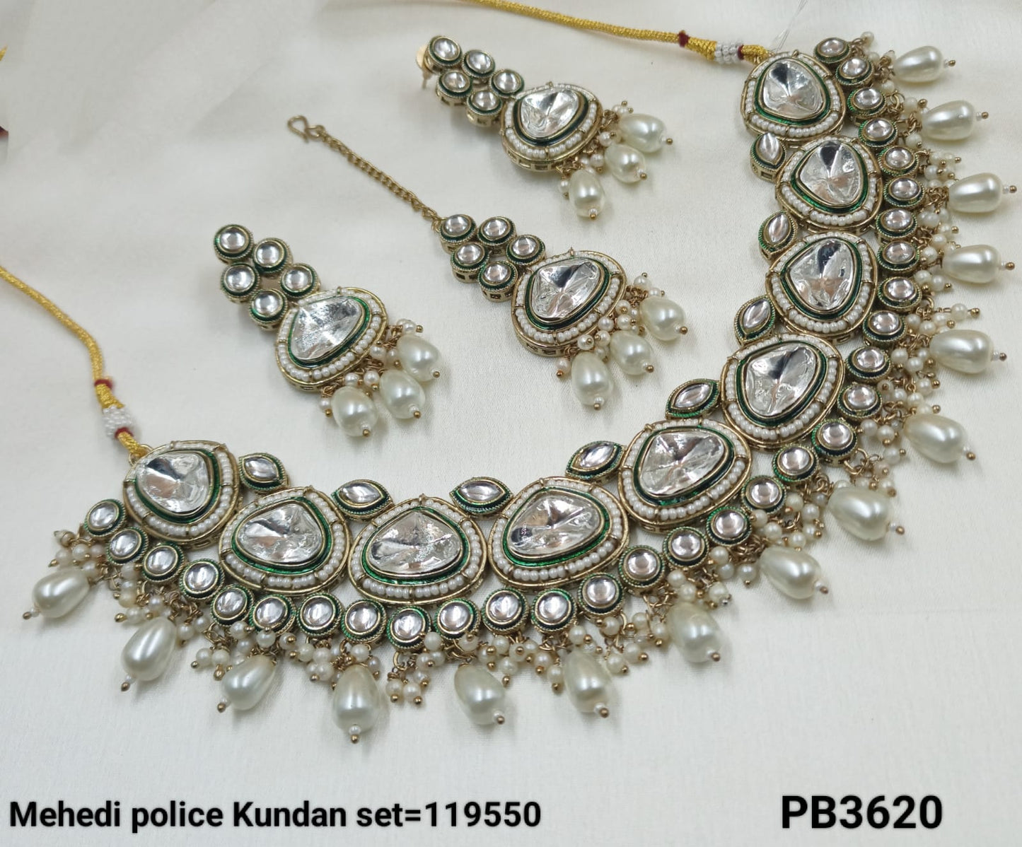 Antique Gold Plated Kundan Necklace Set