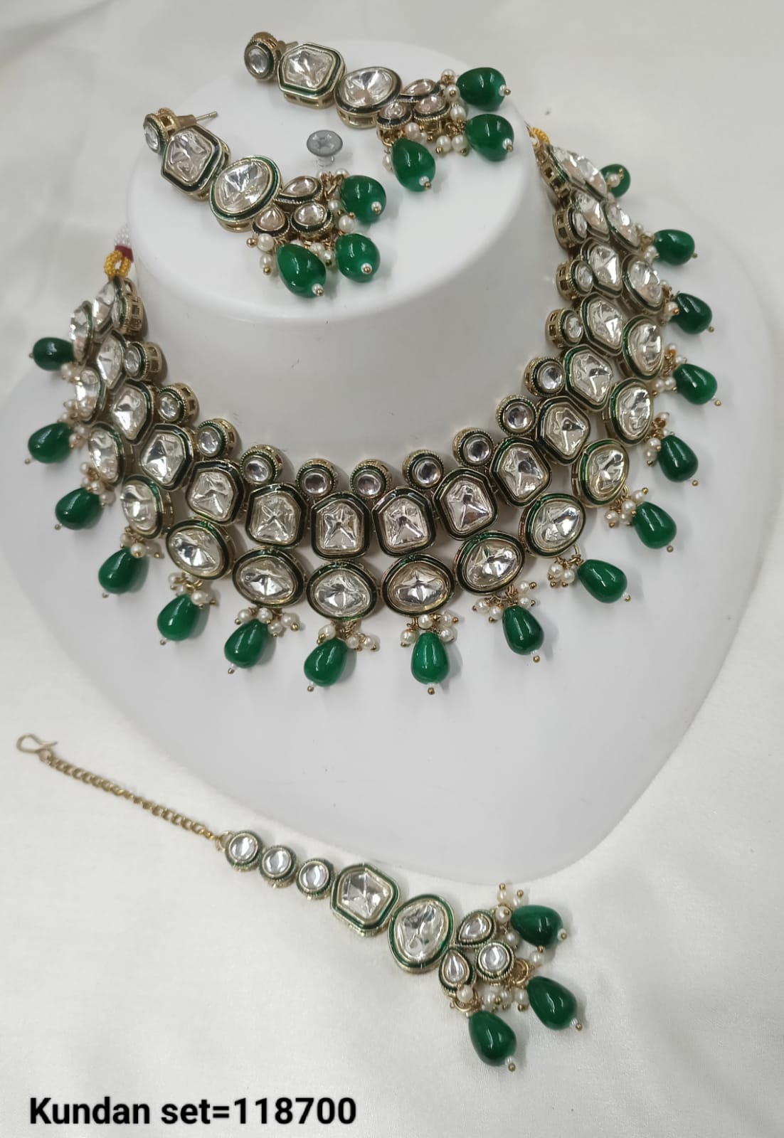 Antique Gold Plated Kundan Necklace Set