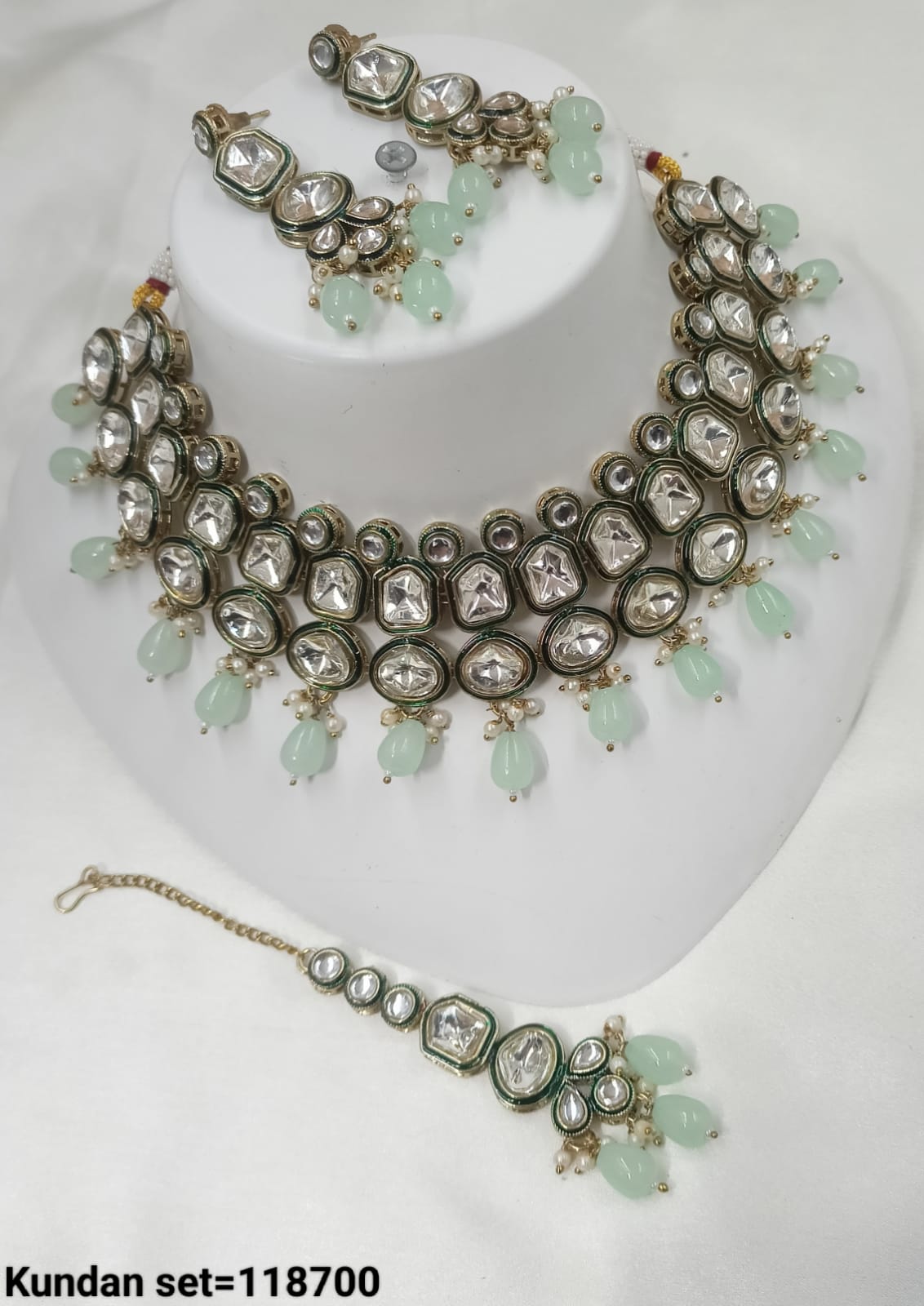 Antique Gold Plated Kundan Necklace Set