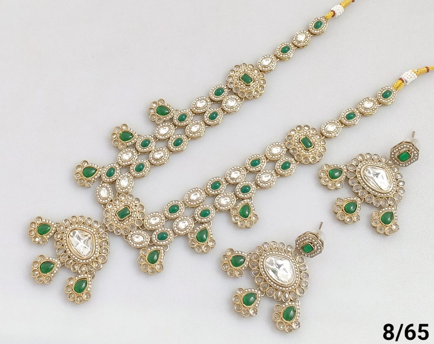 Antique Gold Plated Kundan Necklace Set