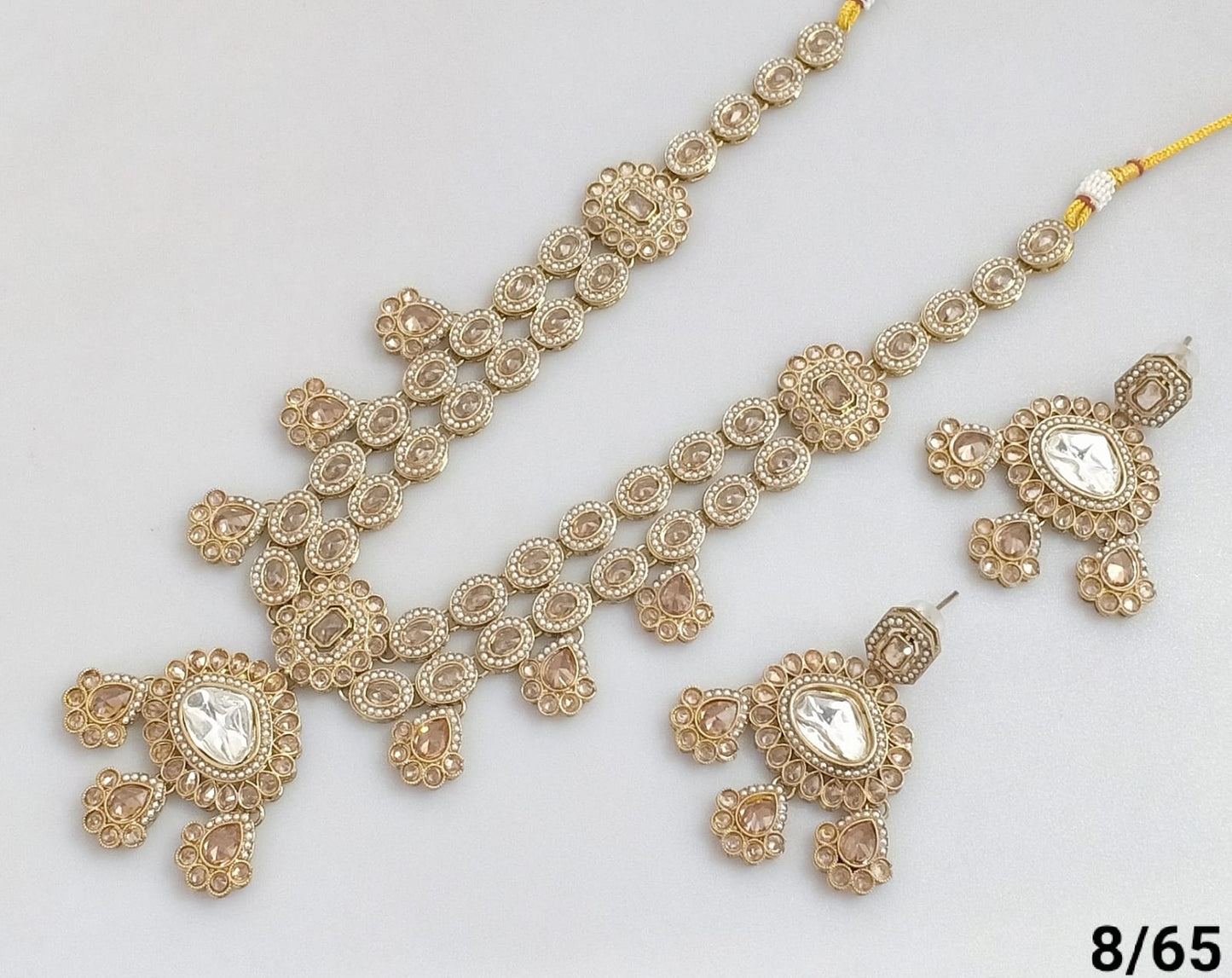 Antique Gold Plated Kundan Necklace Set