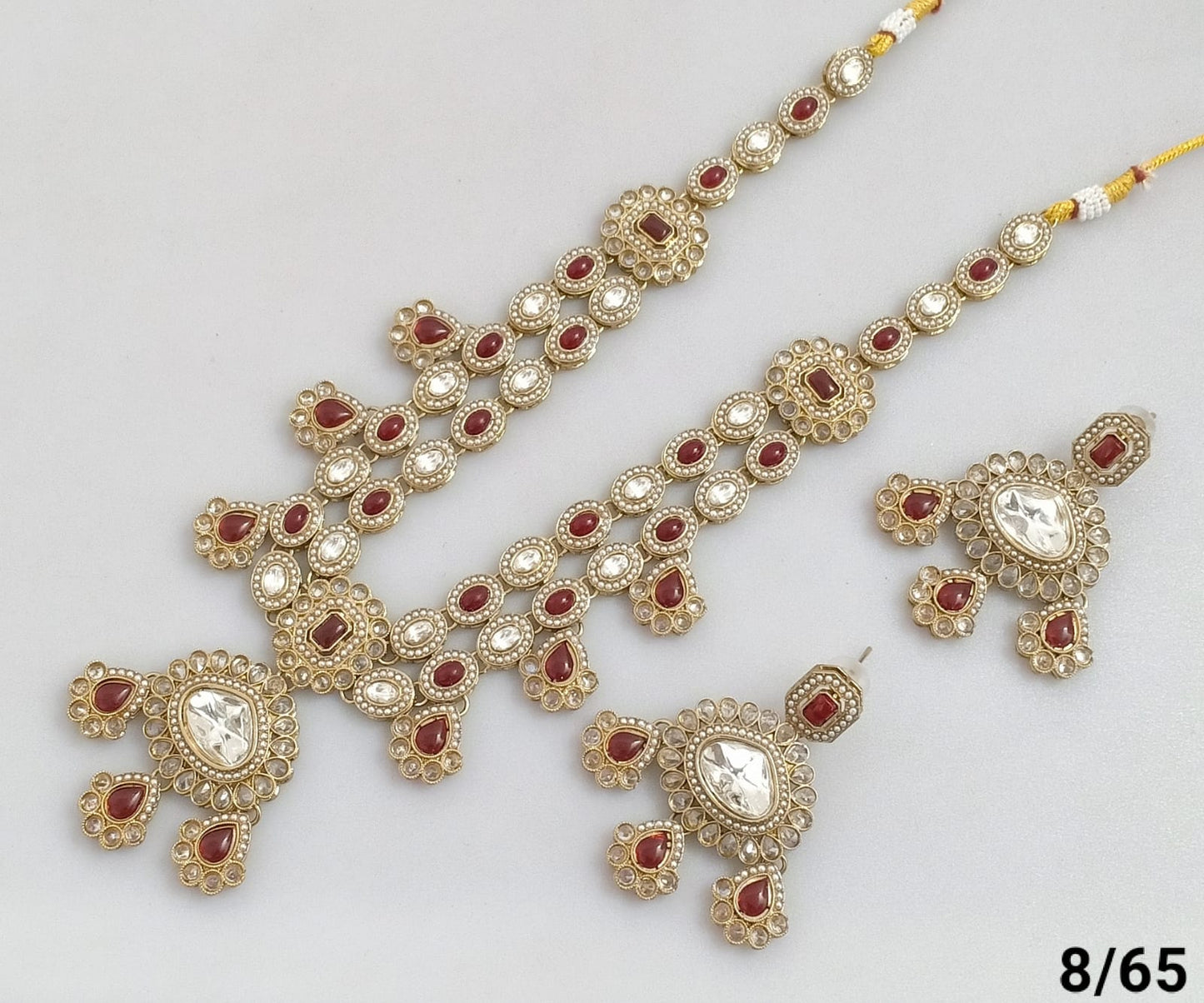 Antique Gold Plated Kundan Necklace Set