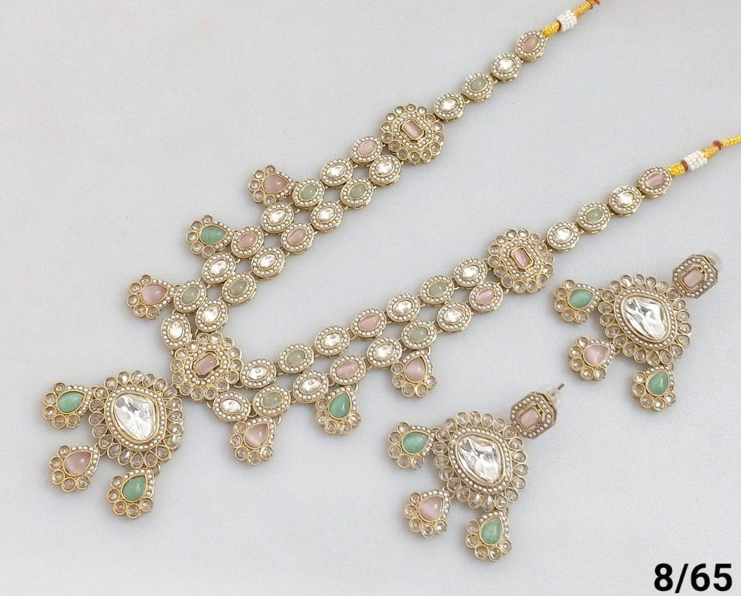 Antique Gold Plated Kundan Necklace Set