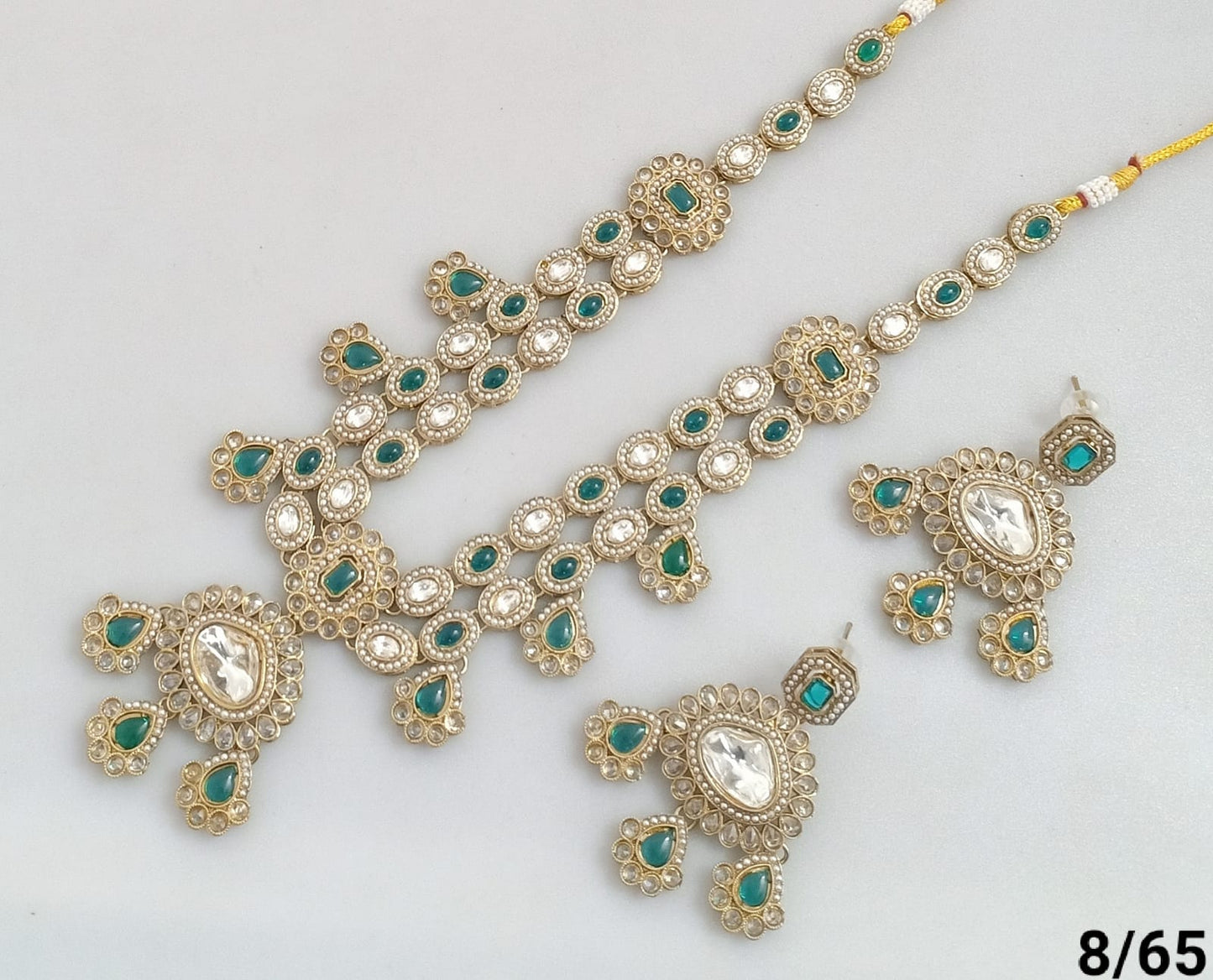 Antique Gold Plated Kundan Necklace Set