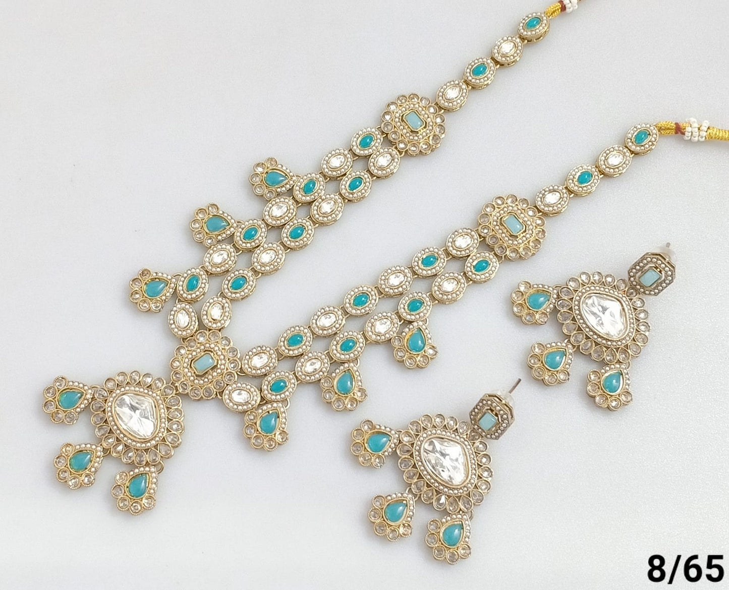 Antique Gold Plated Kundan Necklace Set