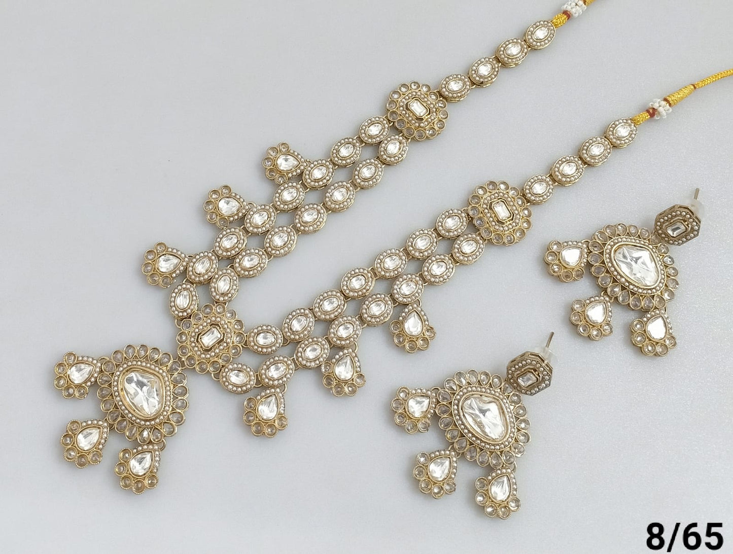 Antique Gold Plated Kundan Necklace Set